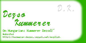 dezso kummerer business card